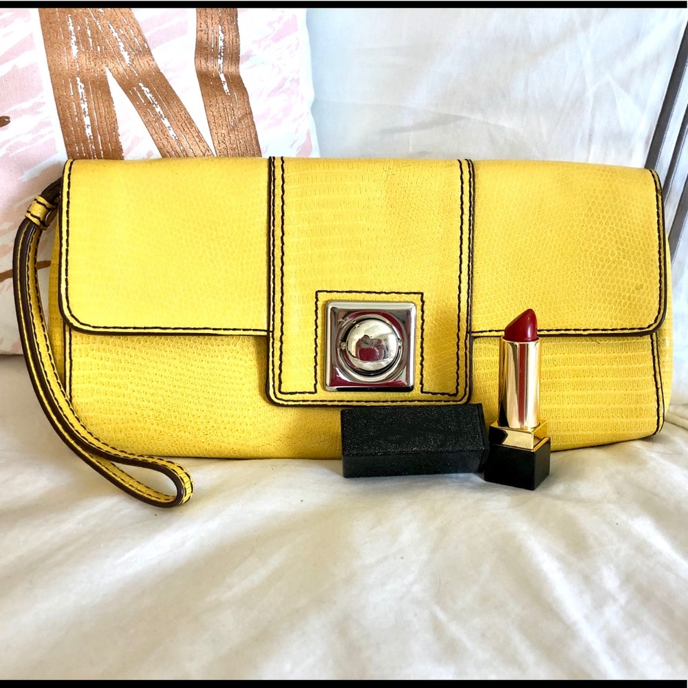 Banana Republic Yellow Leather Clutch Bag BR